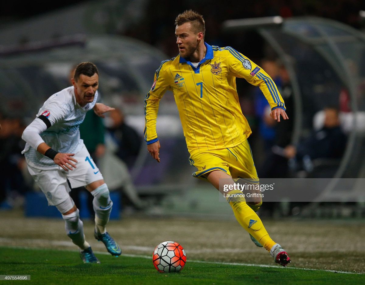 Adidas 2014 2016 GAME ISSUE Ukraine Yarmolenko Adidas Soccer Jersey Size US M / EU 48-50 / 2 - 2 Thumbnail