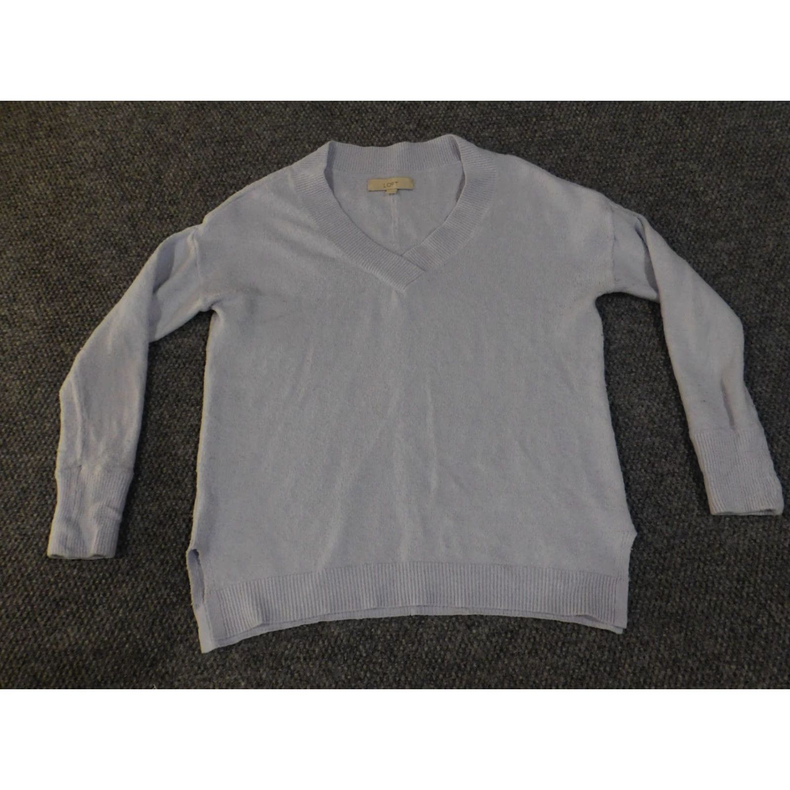 Loft LOFT Sweater Women's Medium Light Blue V-Neck Long Sleeve Knit Pullover Wool Cardigan? Size M / US 6-8 / IT 42-44 - 4 Thumbnail