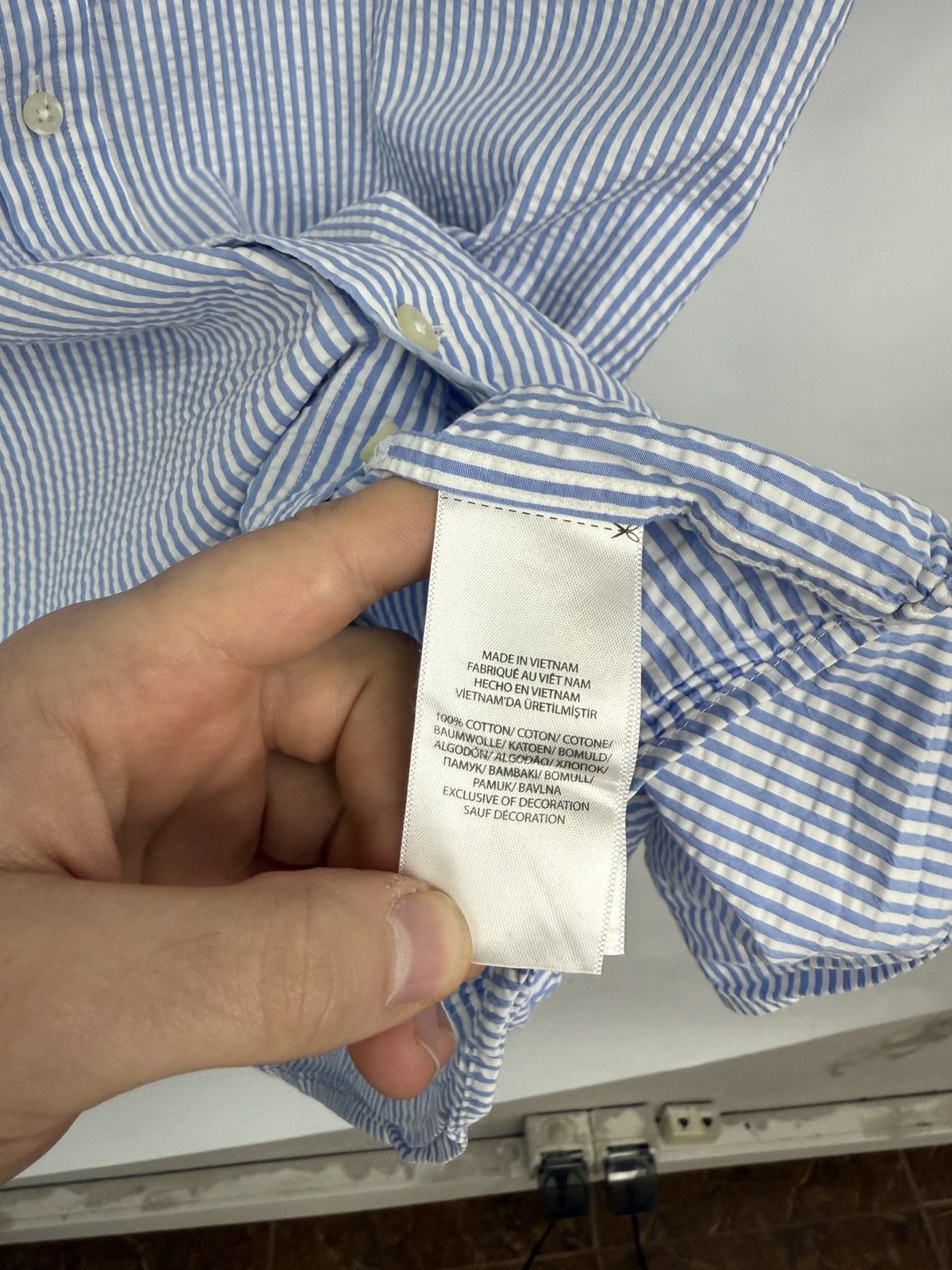 Polo Ralph Lauren 🌺 Vintage Y2K Ralph Lauren Seersucker Shirt Rare Retro Hype Size US XXL / EU 58 / 5 - 6 Thumbnail