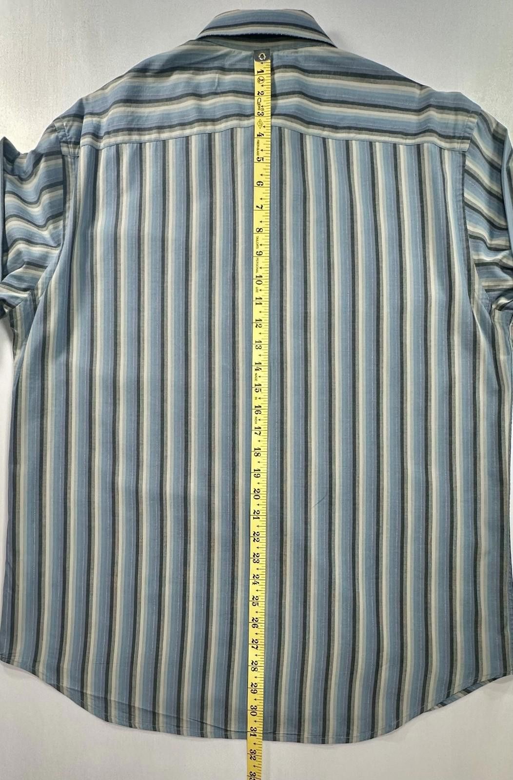 PROJECT G/R R&G 100% Cotton Striped Button Up Shirt Blue Mens L Size US L / EU 52-54 / 3 - 3 Thumbnail