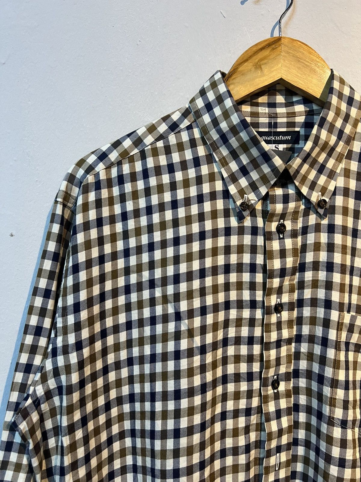 Aquascutum × Vintage Aquascutum Signature Chekered Button Shirt Size US L / EU 52-54 / 3 - 4 Thumbnail