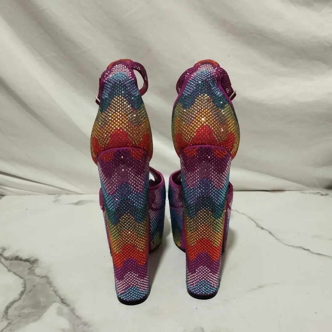 Philipp Plein Philipp Plein 120mm Cryst-Embelished Waves Rainbow Platform Size US 9 / IT 39 - 6 Thumbnail