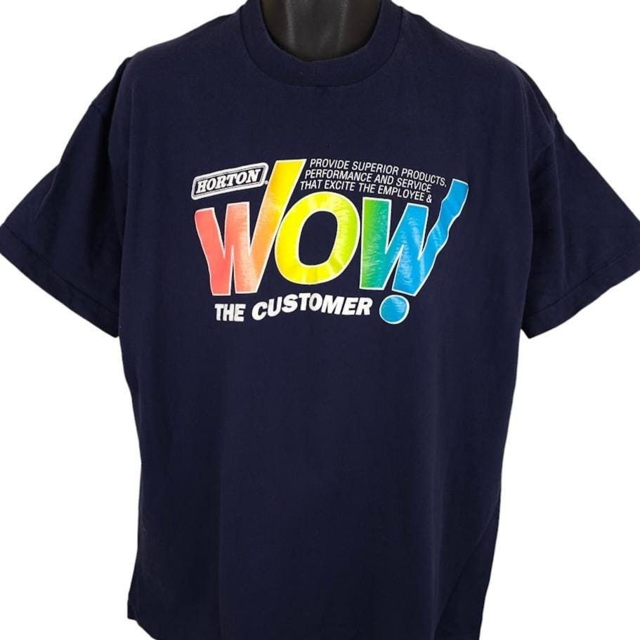Vintage Vintage Horton T Shirt Mens Size 2XL Blue 90s Wow Customer Size US XXL / EU 58 / 5 - 1 Thumbnail