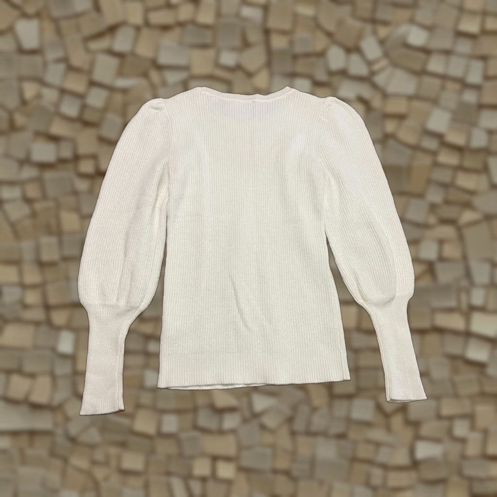 Vintage Tahari Shirt Women's XS White Blouson Long Sleeve Round Neck Pullover Casual Size XS / US 0-2 / IT 36-38 - 1 Thumbnail
