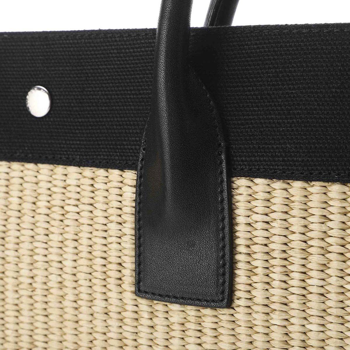 Saint Laurent Paris o1bcso1str1225 Size:OS/Rive Gauche Tote Bag in Beige/Black Size ONE SIZE - 7 Thumbnail