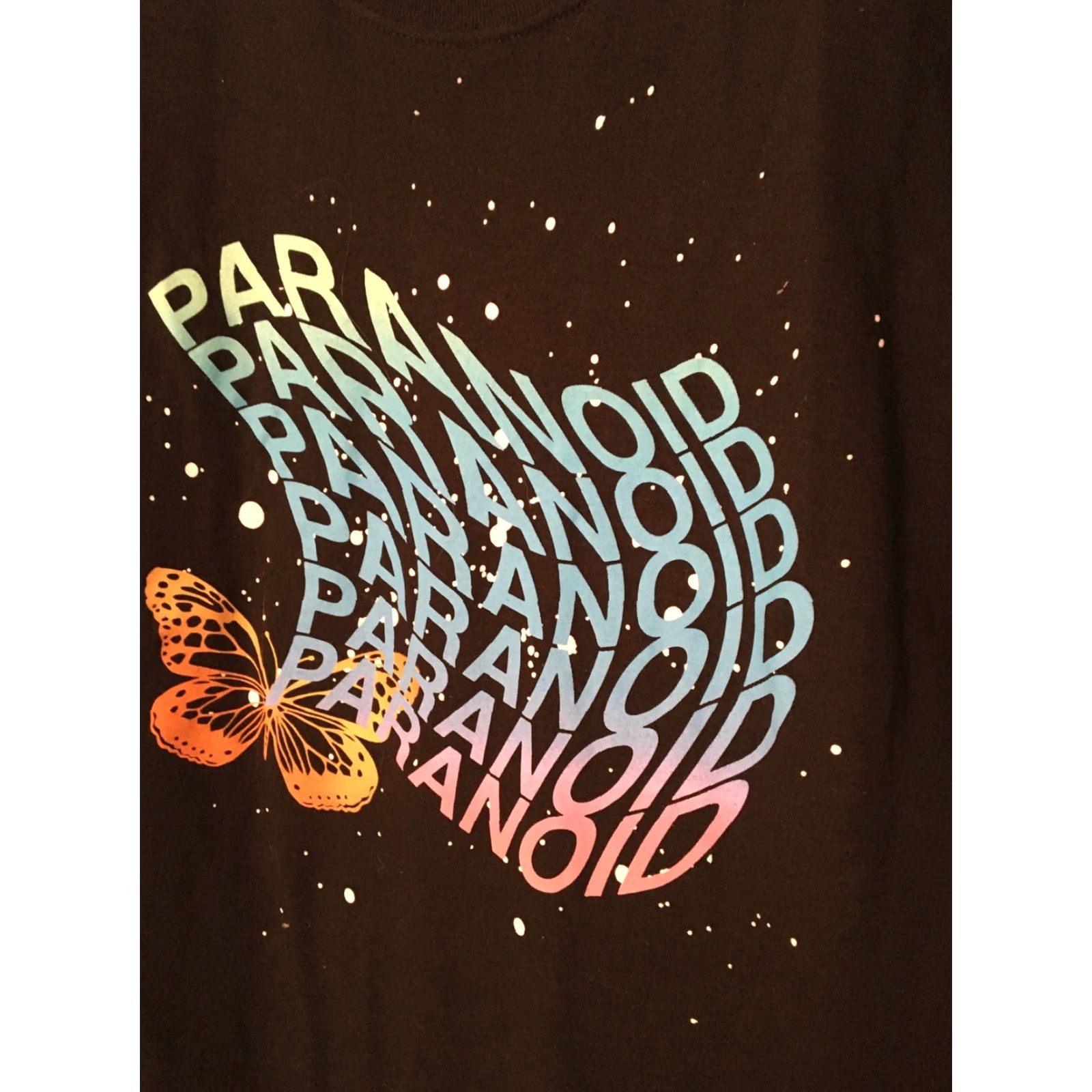 Vintage Rue 21 Black Short Sleeve TEE Shirt Women's Sz M Paranoid Butterfly Print Shirt Size M / US 6-8 / IT 42-44 - 2 Thumbnail