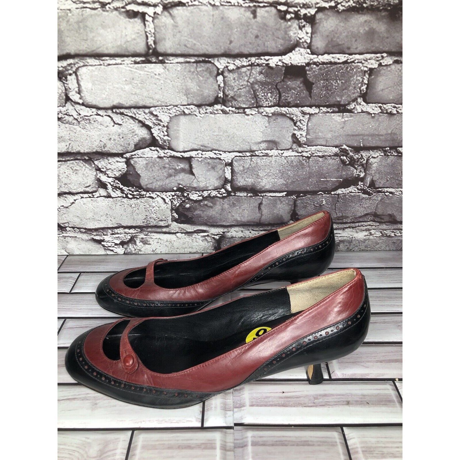 Other Max Studio Burgundy Red Leather MaryJane Strap High Heels Wo Size US 9 / IT 39 - 19 Thumbnail