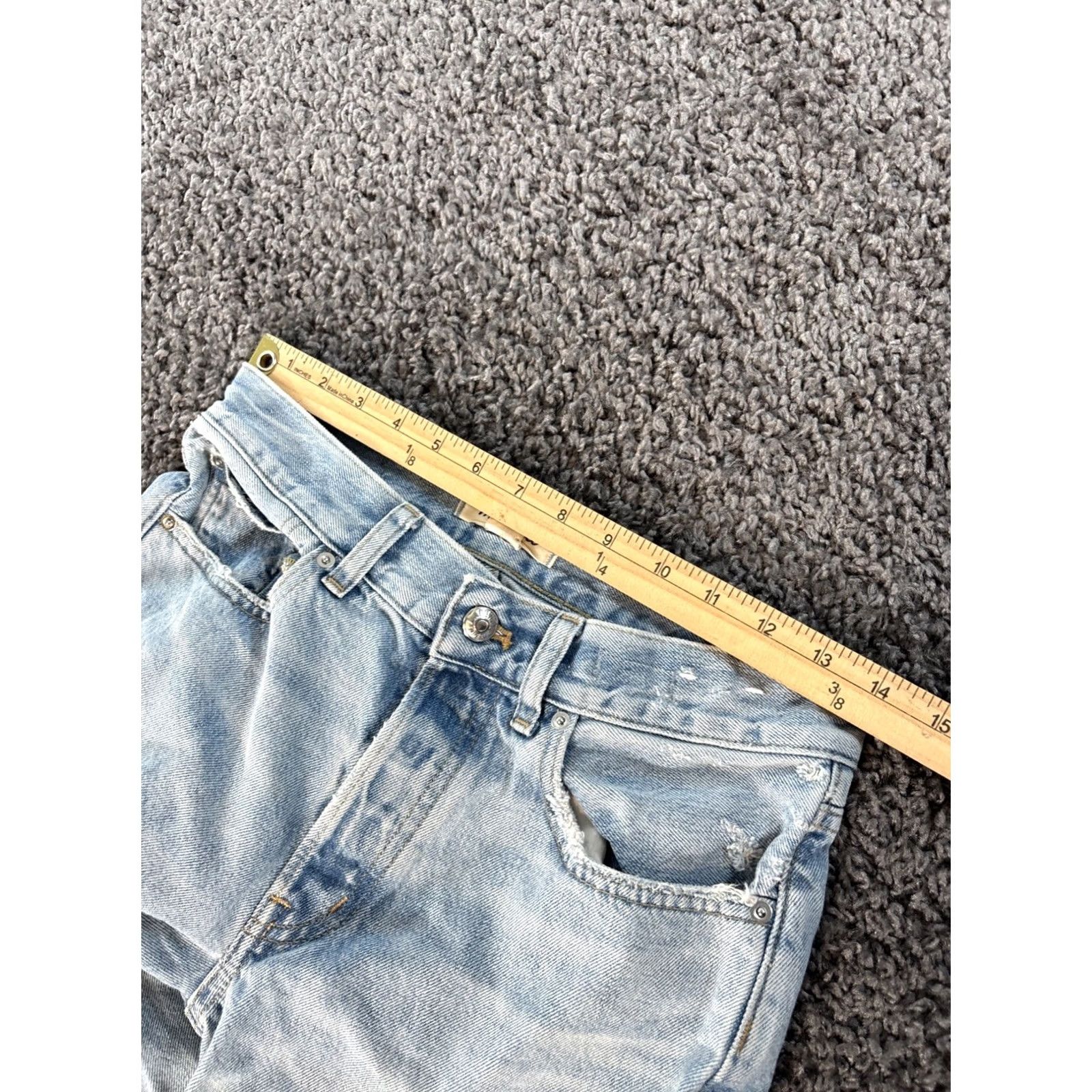 Madewell Madewell Low-Slung Baggy Crop Jeans Medium Wash Denim Sz 24P Womens Jeans Crop Distressed Pockets 5-Pocket Dye Blue Baggy Ankle-Style Size 42" / US 20 - 4 Thumbnail