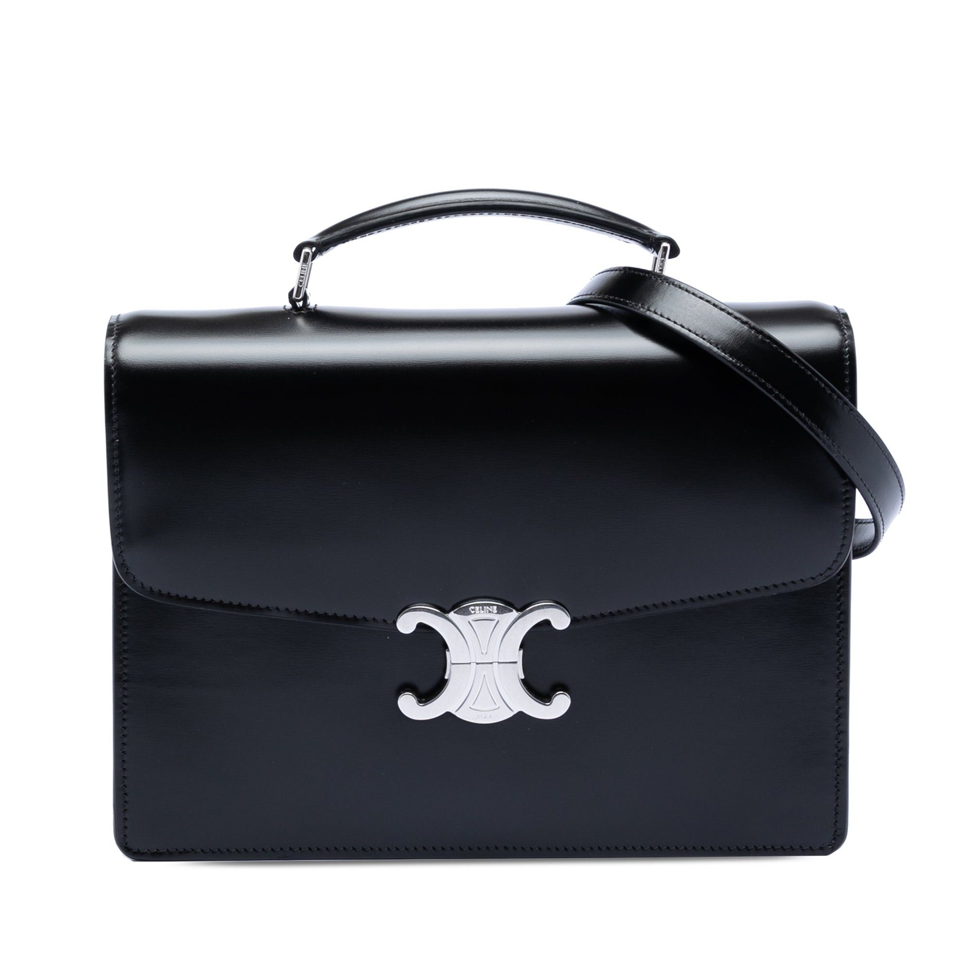 Celine Small Shiny Calfskin Triomphe Cartable Satchel Size ONE SIZE - 1 Thumbnail