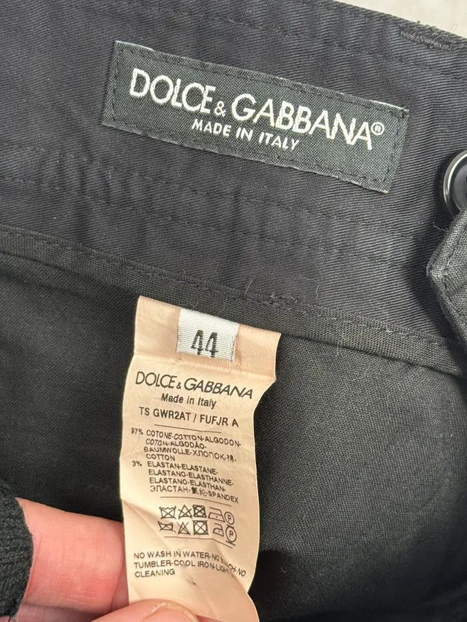 Dolce & Gabbana 2000s Dolce & Gabbana Black Flat Pockets Pants Size US 39 - 12 Thumbnail
