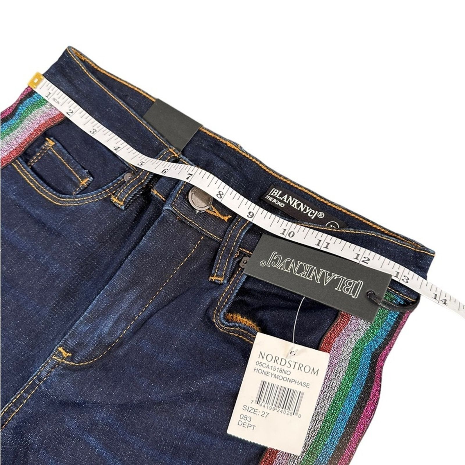 BLANKNYC BLANKNYC The Bond Metallic Glitter Mid Rise Skinny Jeans Size 27" / US 4 / IT 40 - 4 Thumbnail