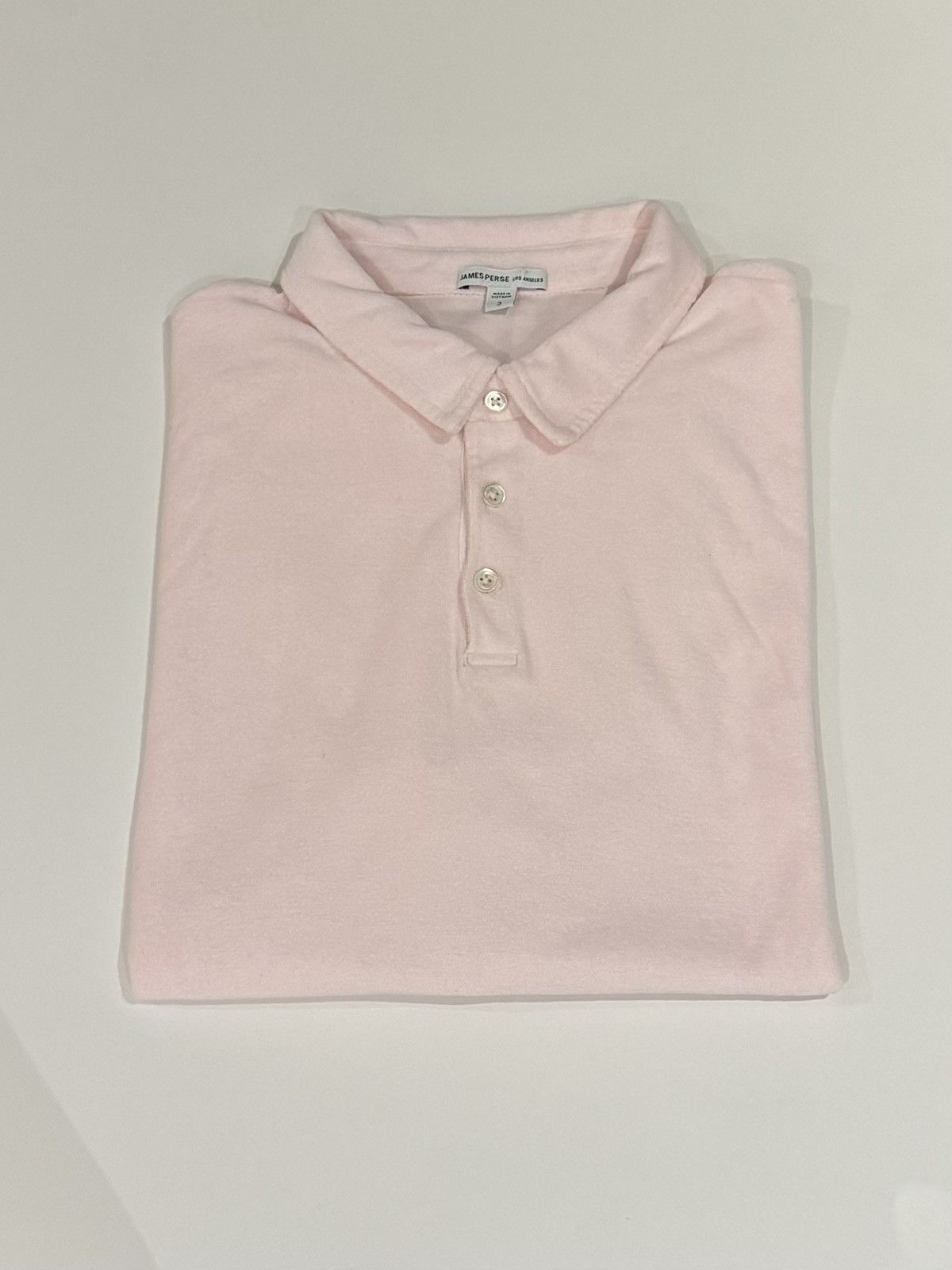 James Perse Men’s Light Pink S/S Polo Size 3, Men's