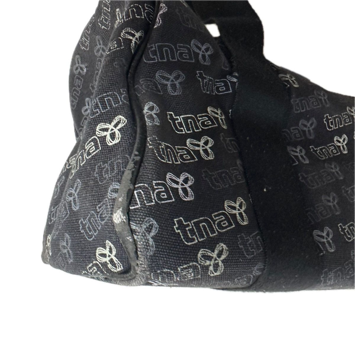 TNA Aritzia TNA Logo Small Black Canvas Duffel Bag Lined Pewter Size ONE SIZE - 7 Thumbnail