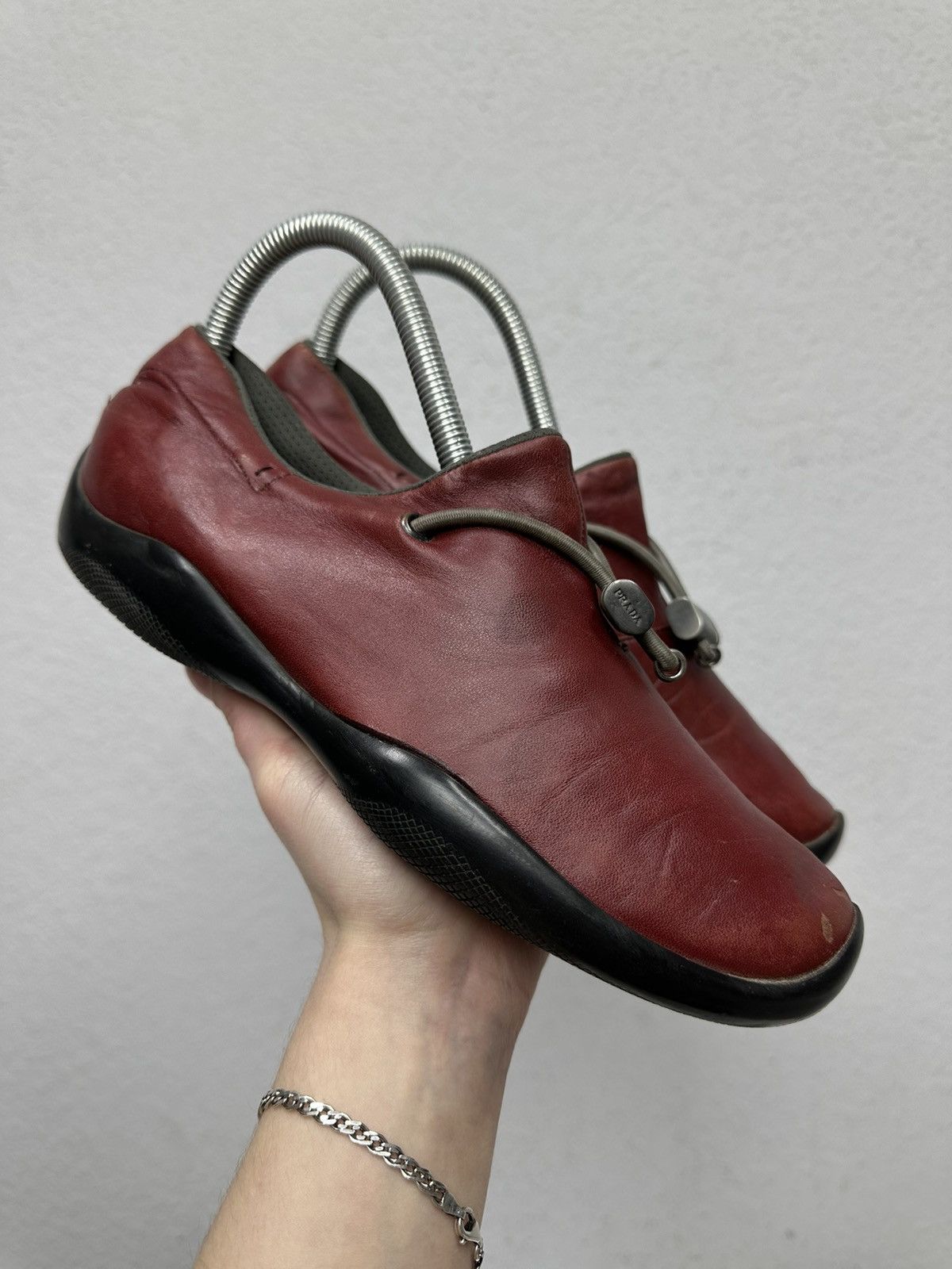 Prada Vintage Sneakers Prada Leather Ankle Y2k Boots Opium Japan Size US 7.5 / IT 37.5 - 1 Thumbnail