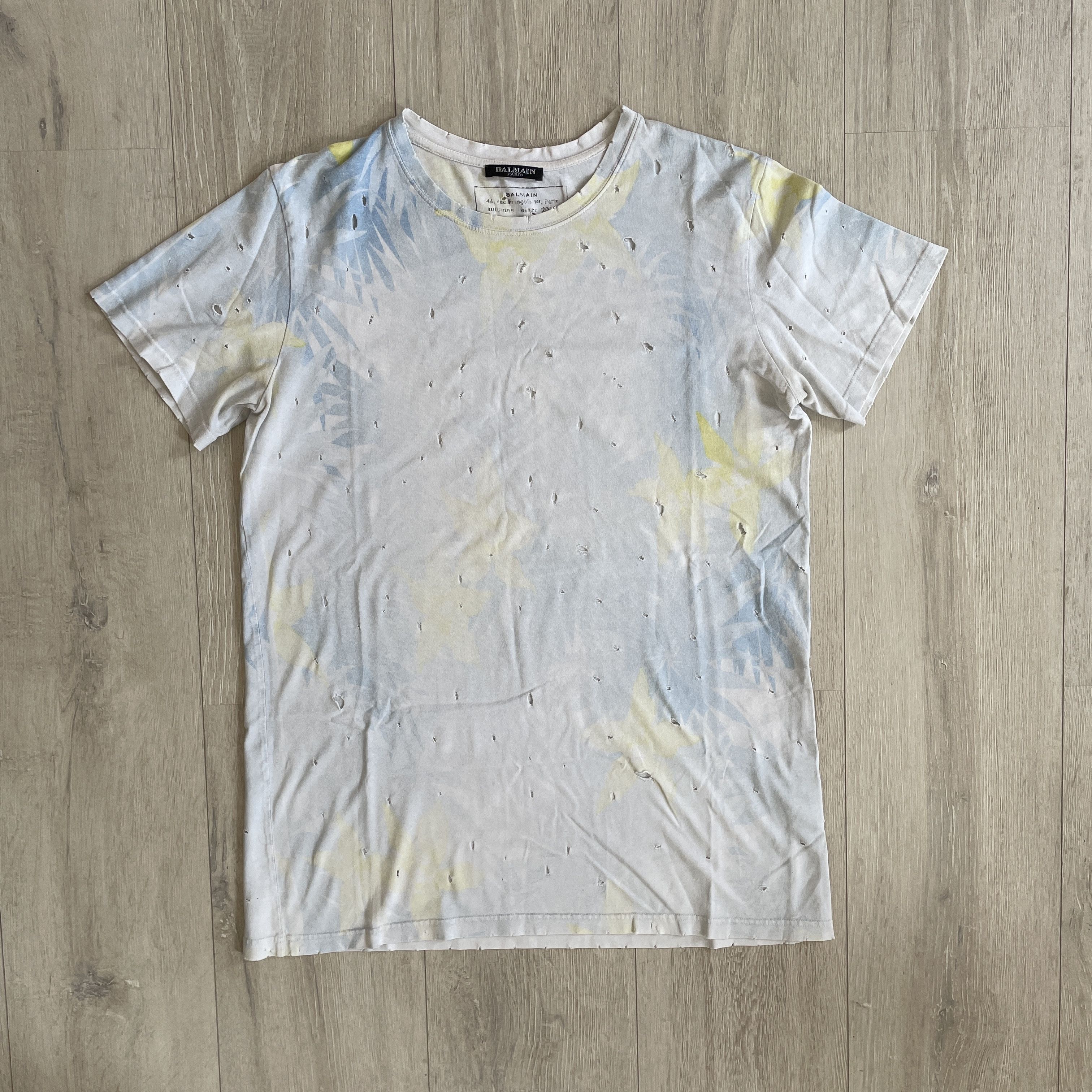Balmain Balmain By Decarnin SS10 Shotgun Heavily Distressed T