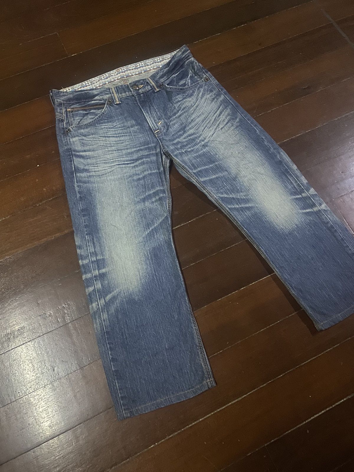 Ed Hardy × Edwin Fire design EDWIN exclusive vintage mud wash clawmark Size US 39 - 9 Thumbnail
