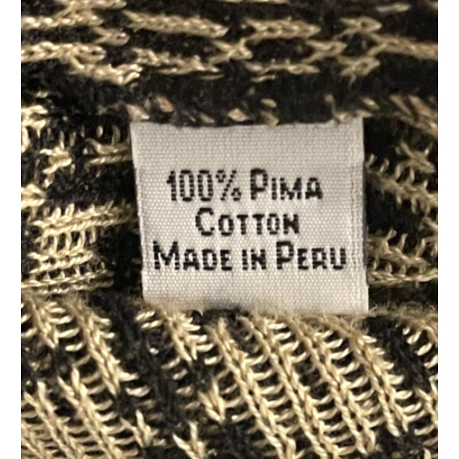 Vintage Peruvian Connection Cardigan Women's Size S Beige Black 100% Cotton Pima Crochet Knit Sweater Size S / US 4 / IT 40 - 6 Thumbnail