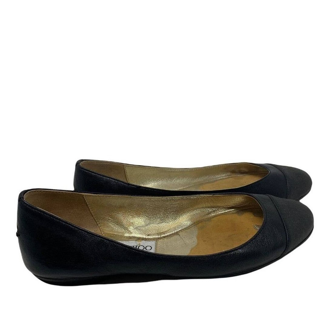 Jimmy Choo Jimmy Choo black ballerina flat leather shoes size 36 - US 6 Size US 6 / IT 36 - 4 Thumbnail