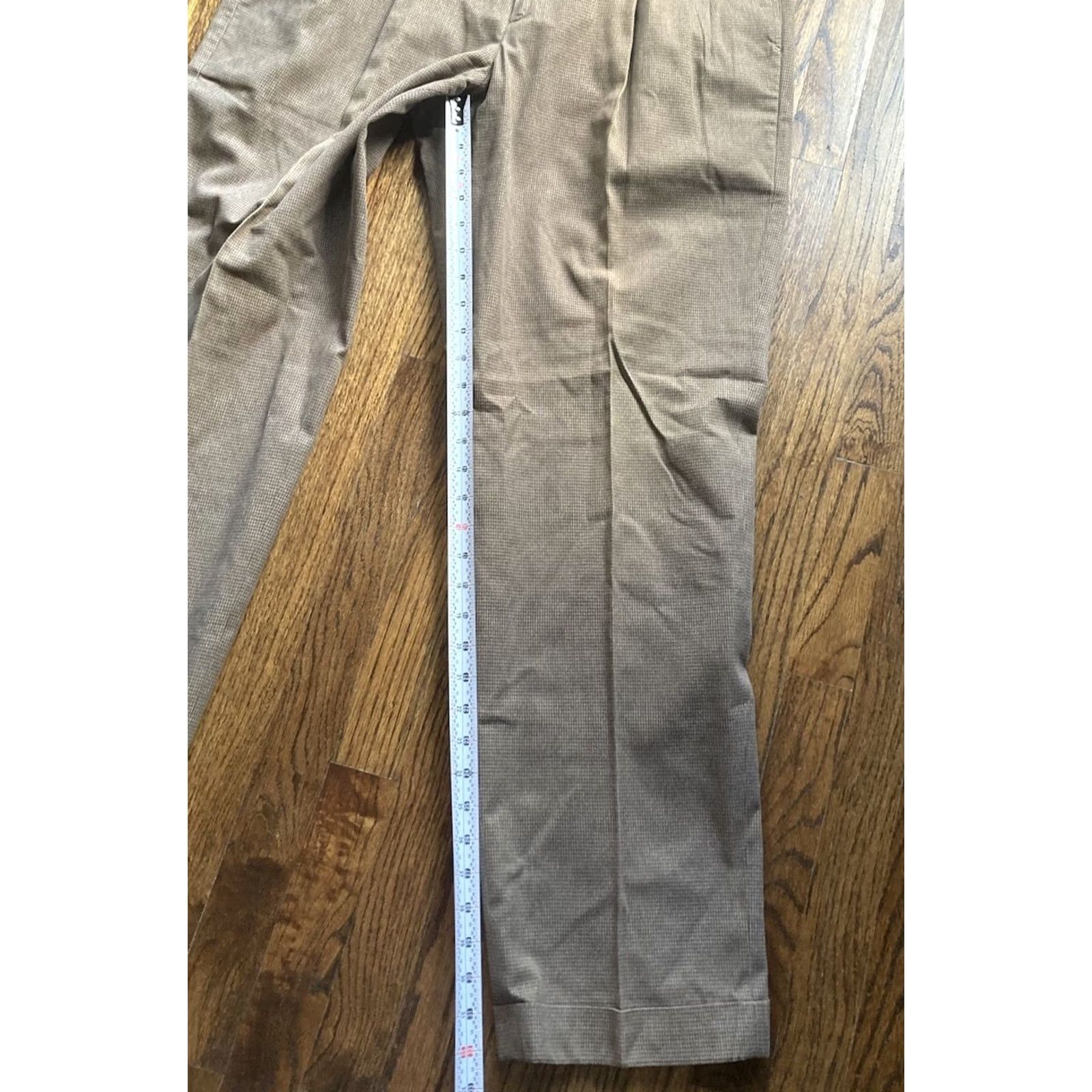 Abercrombie & Fitch VINTAGE Abercrombie Fitch Pants VTG 90s Brown Houndstooth Mens 36x34 fits 34x32 Slacks Size US 36 / EU 52 - 3 Thumbnail