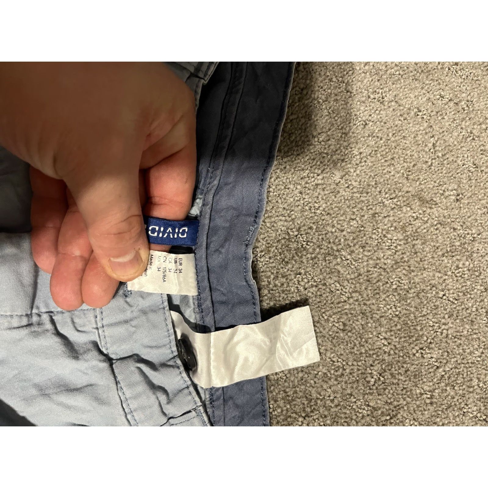H&M VINTAGE H&M Divided Chino Shorts Men 34 Blue 100% Cotton Shorts Button Fly Belt Loops Flat Front Regular Size 34 Mens Size US 34 / EU 50 - 3 Thumbnail