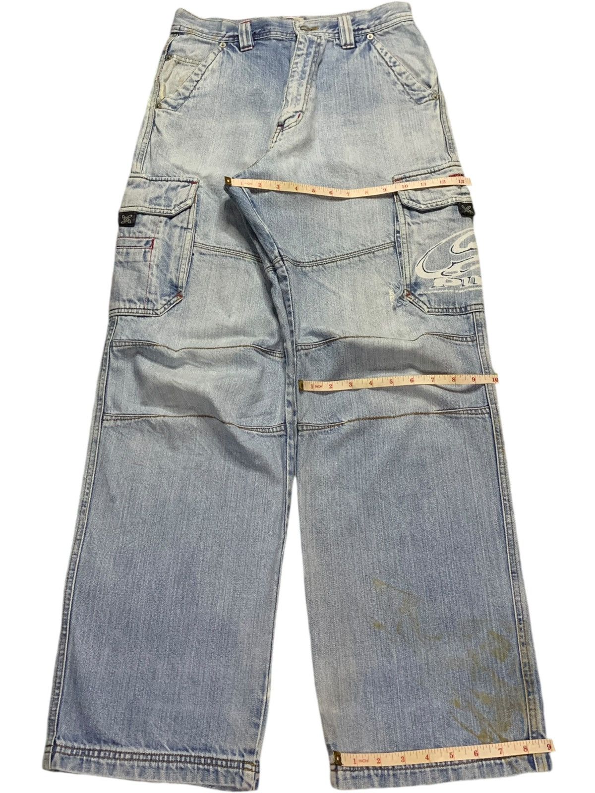 Japanese Brand Vintage Japanese Brand Faded Wash Baggy Cargo Jeans Size US 29 - 13 Thumbnail