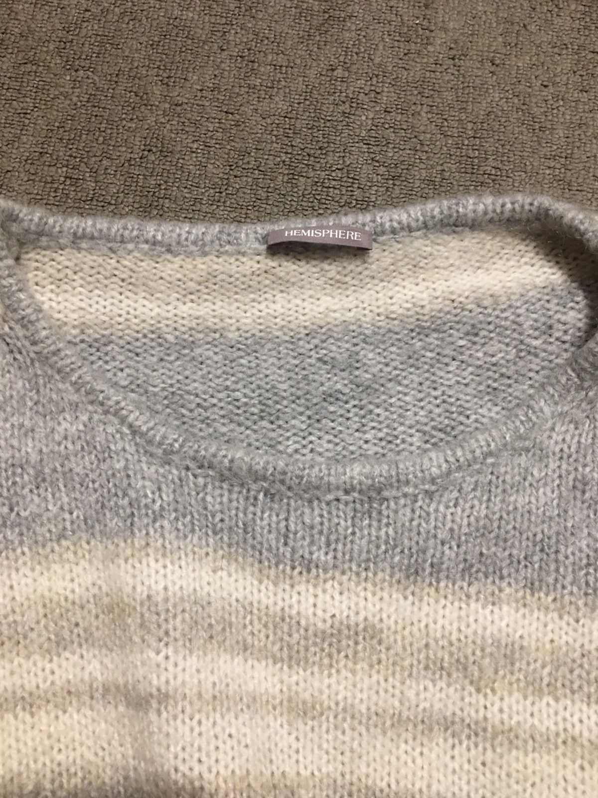 Other HEMISPHERE Grey Stripped Wool Angora Poncho Sweater Size S Size S / US 4 / IT 40 - 6 Thumbnail