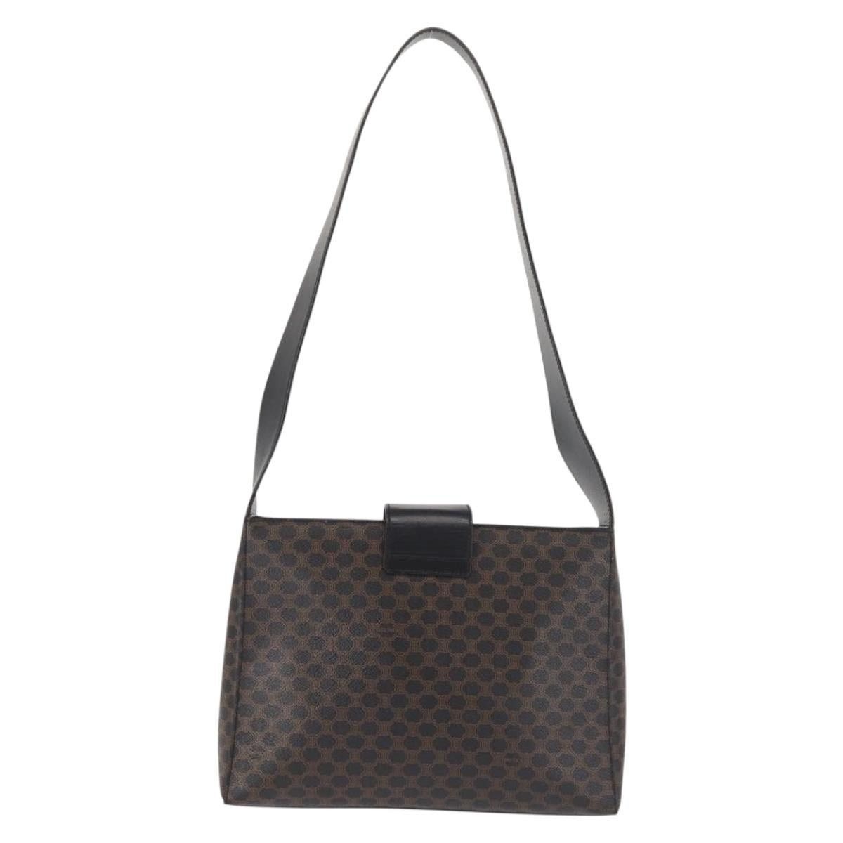 Celine CELINE Macadam Canvas Shoulder Bag Pvc Leather Black Gold Size ONE SIZE - 3 Thumbnail