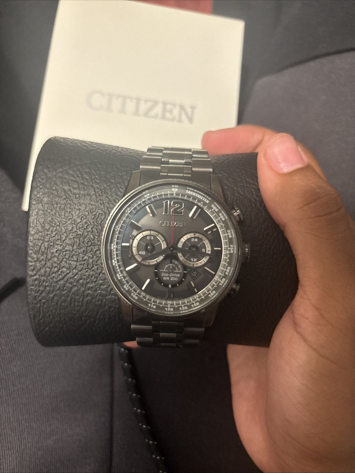 Citizens Of Humanity Citizen Men's Eco-Drive Nighthawk WR200 Watch mint condition Size 32 - 1 Thumbnail