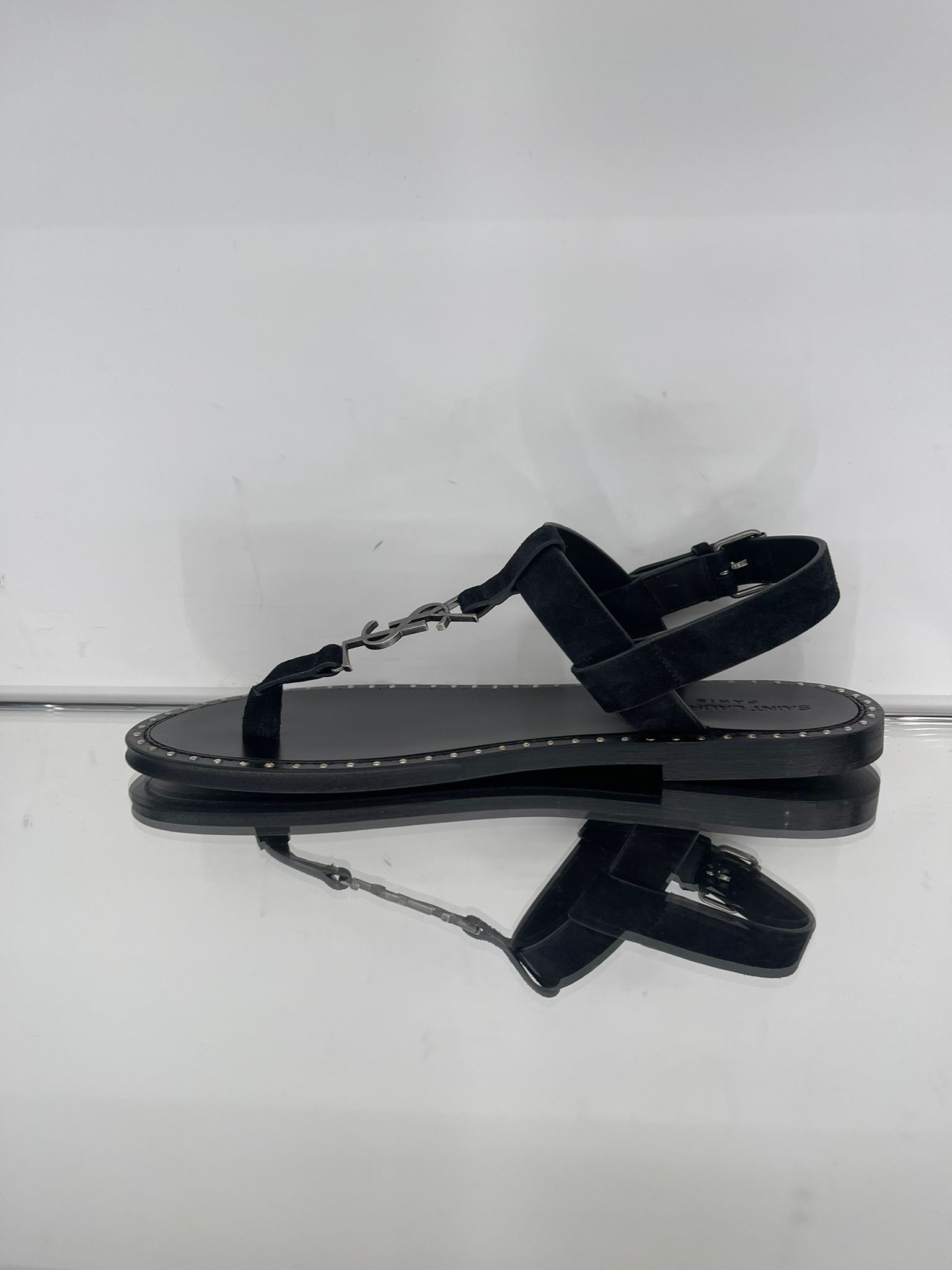 Saint Laurent Paris CASSANDRE SANDALS IN SUEDE Size US 6.5 / EU 39-40 - 2 Thumbnail