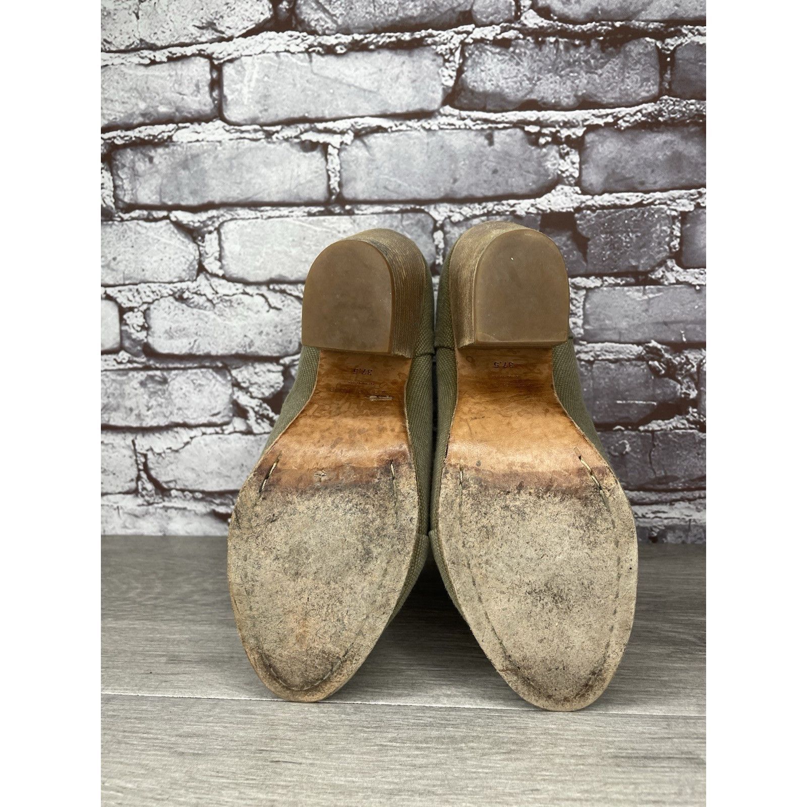 Rag & Bone Rag & Bone Newbury Green Canvas Back Zip Ankle Boots Booties Size US 7.5 / IT 37.5 - 22 Thumbnail