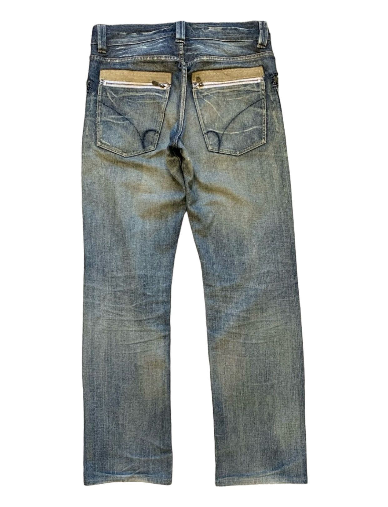 If Six Was Nine × Japanese Brand Back Number Mud Wash Bush Distressed Jeans (AB15) Size US 33 - 2 Thumbnail