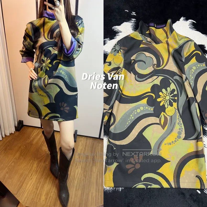 Dries Van Noten Dries Van Noten size:36 Floral Stand Collar Dress Size M / US 6-8 / IT 42-44 - 1 Thumbnail