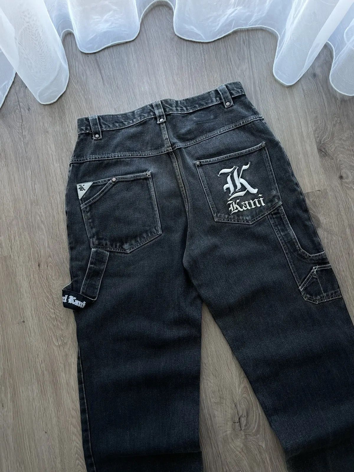 Karl Kani × Vintage Vintage Karl Kani Grey Big Logo Rap Pants Size US 34 / EU 50 - 3 Thumbnail