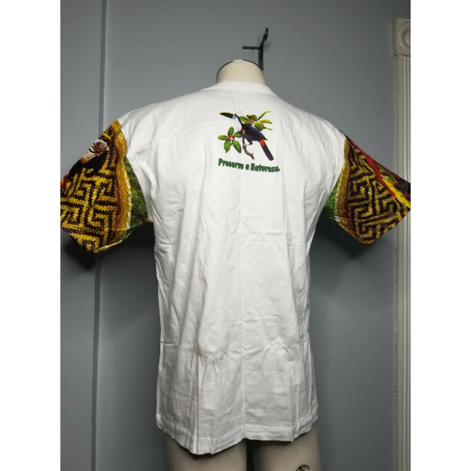 Vintage VINTAGE Manaus Brazil Rainforest All Over Print T Shirt Mens L White 90s Travel Graphic Print Mens Size US L / EU 52-54 / 3 - 6 Thumbnail
