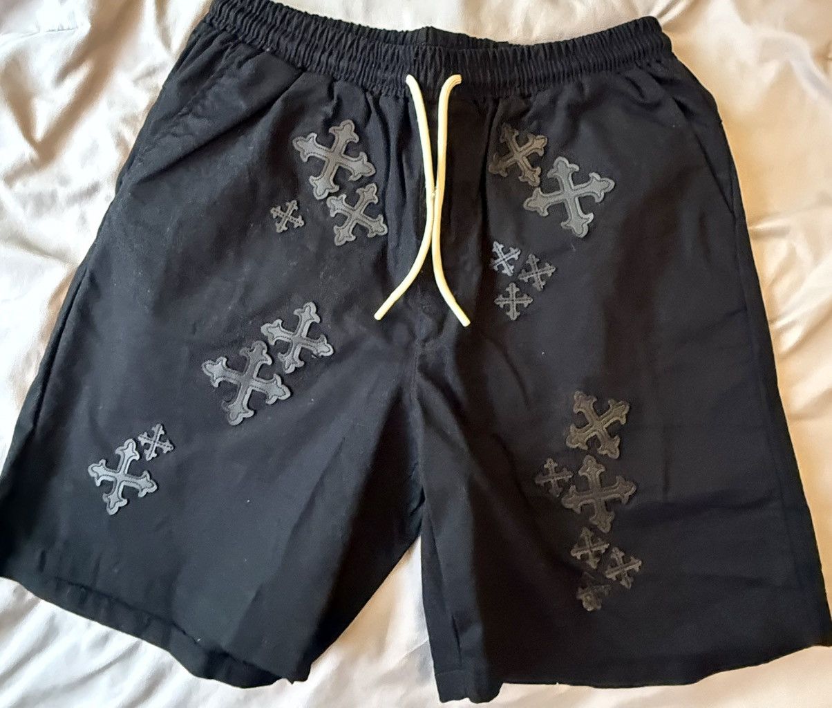 Boohoo BooHooMan Black Cross Stitched Shorts Size L Size US 36 / EU 52 - 1 Thumbnail
