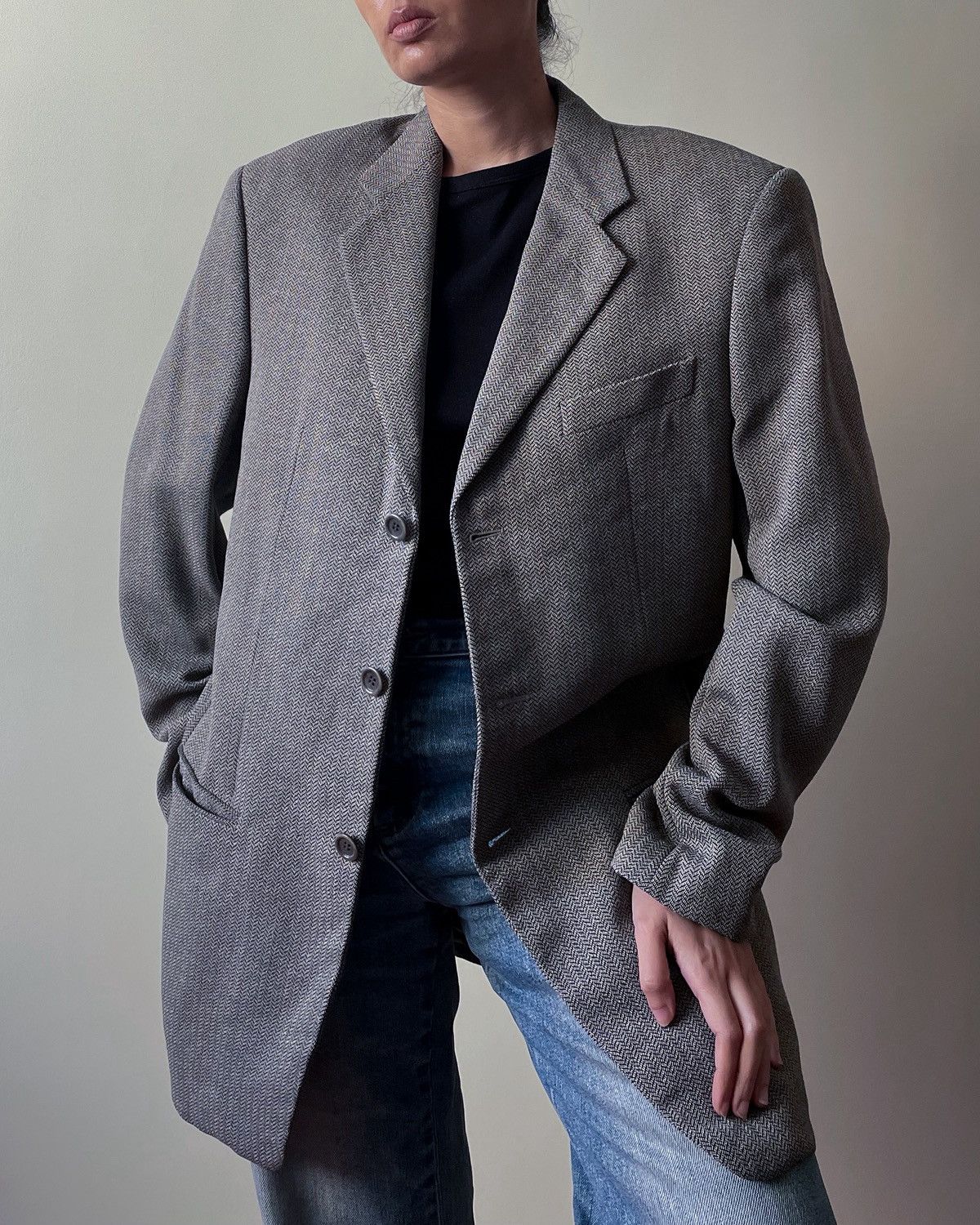 Armani Vintage Armani Gray Blazer Size XL / US 12-14 / IT 48-50 - 1 Thumbnail