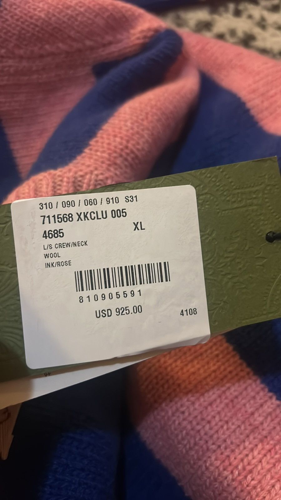 Gucci Gucci Striped Cashmere and Wool Crewneck Sweater size XL Size US XL / EU 56 / 4 - 13 Thumbnail