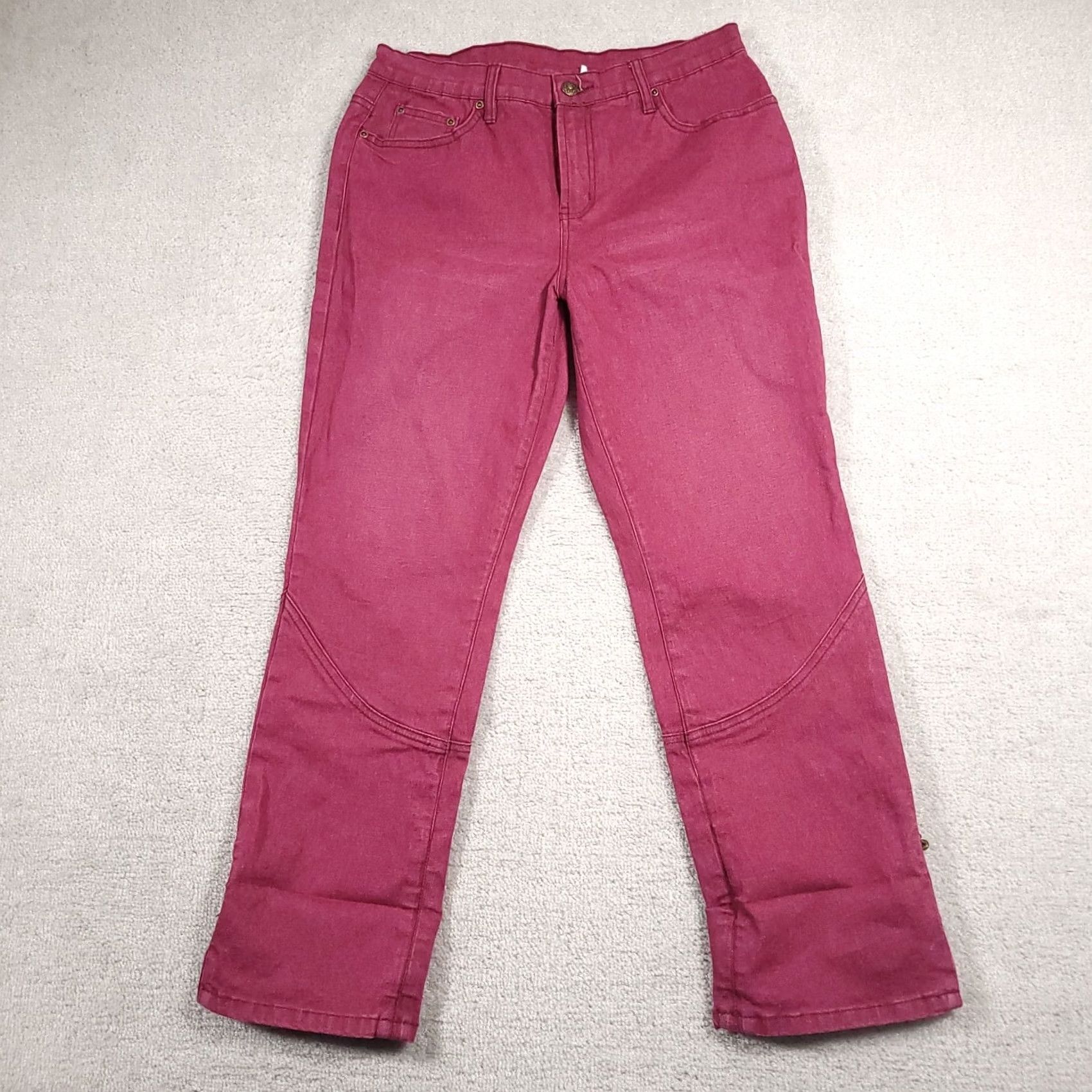 Denime Diane Gilman DG2 Denim Capri Jeans Women's 10P Pink Cuffed Convertible Snake Jeans Capris Regular Petite Womens 10P Pink Snake Convertible Cuffed Size 32" / US 10 / IT 46 - 5 Thumbnail
