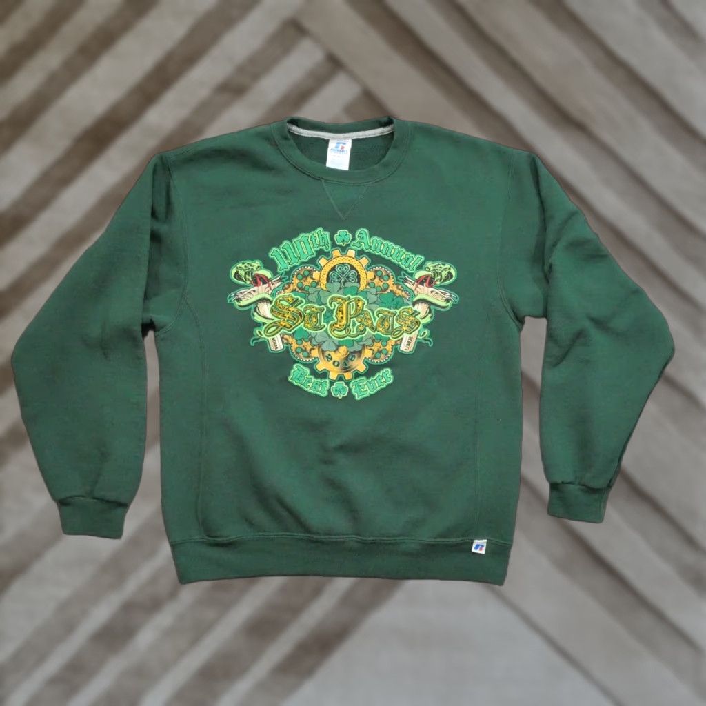 Russell Athletic MSM UMR St Patricks Days Sweatshirt Adult M Green Pullover Russell Athletic Crew Neck Logo Size US M / EU 48-50 / 2 - 1 Thumbnail
