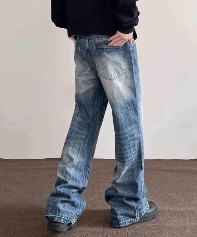 Japanese Brand × Jean High street lightning blue flared cleanfit jeans Size US 34 / EU 50 - 4 Thumbnail
