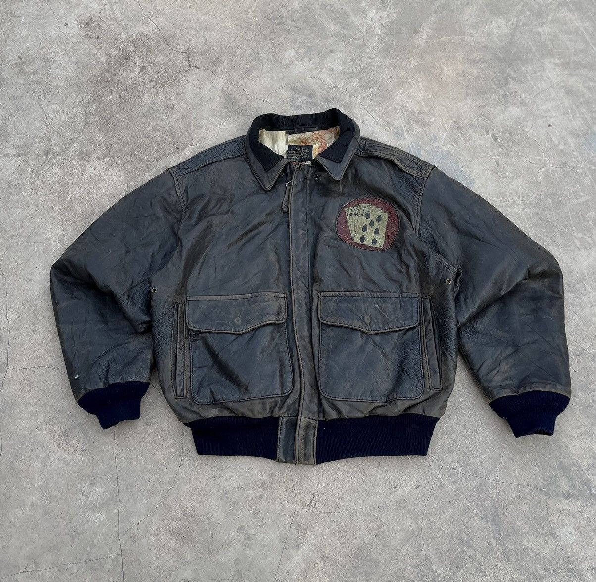 Avirex 1987 Avirex 'Sack Time' Hand Painted Pin Up Leather Jacket Size US S / EU 44-46 / 1 - 3 Thumbnail