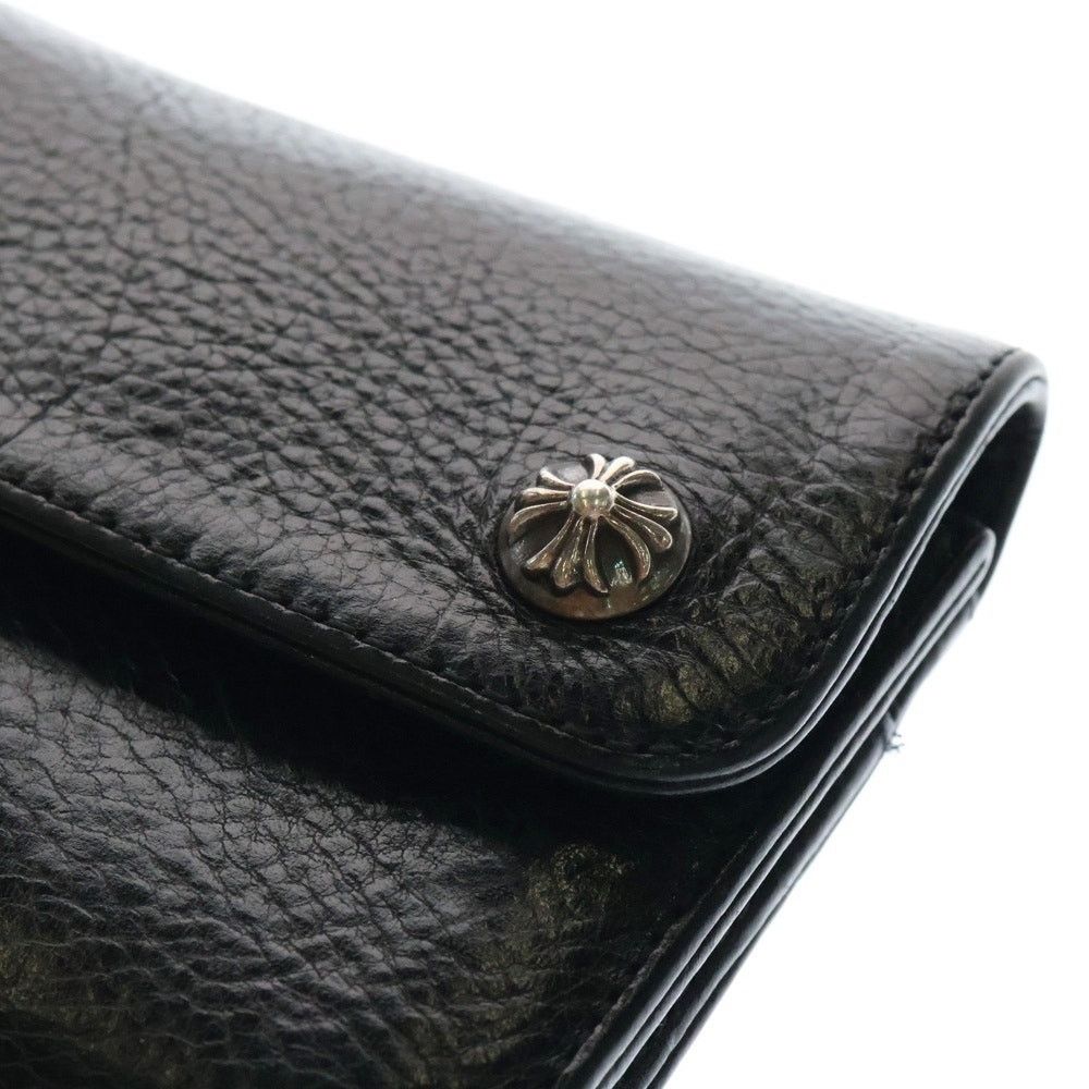 CHROME HEARTS WAVE MINI Leather Wallet Black