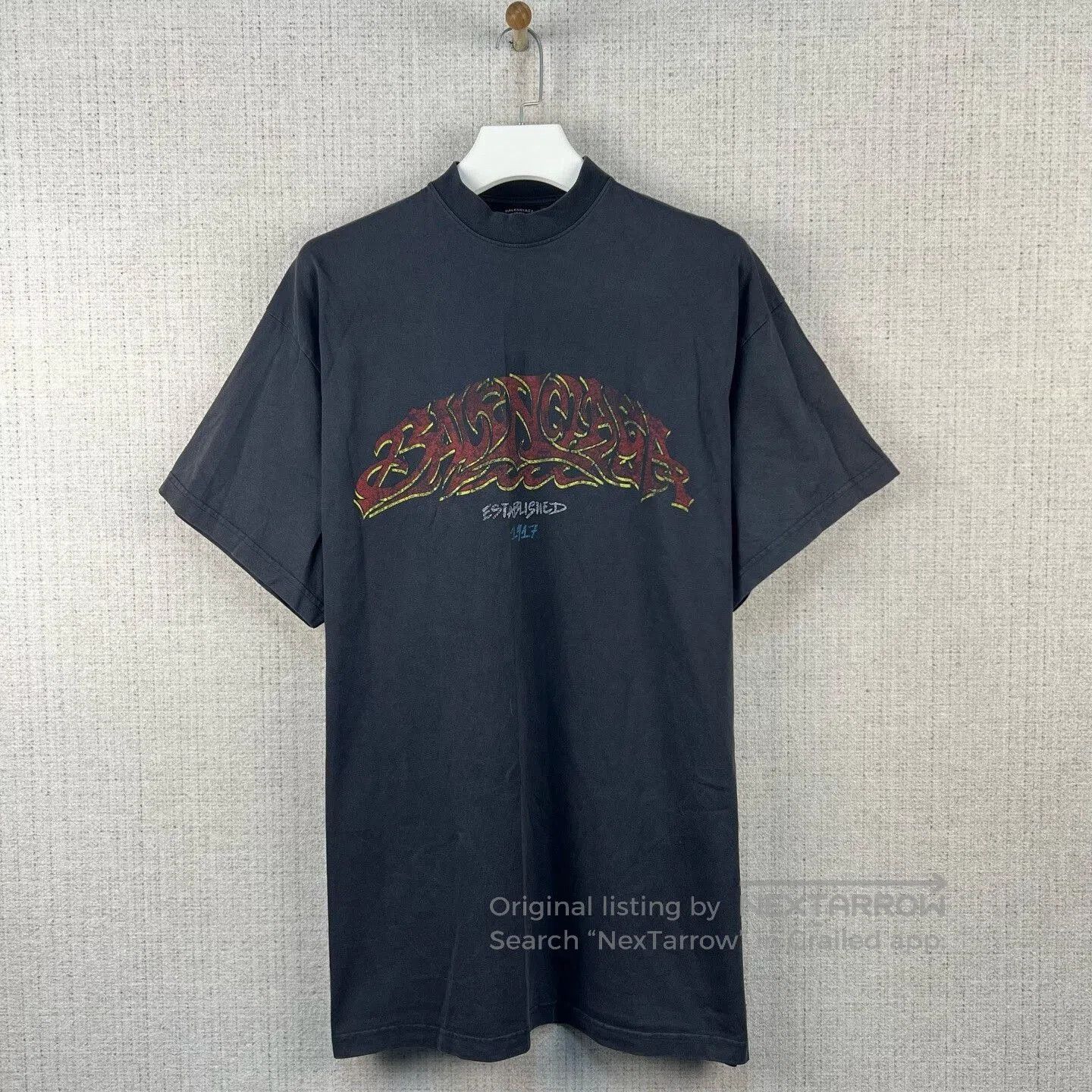 Balenciaga Balenciaga Washed Flame Letter Print Tee. Size US M / EU 48-50 / 2 - 1 Thumbnail