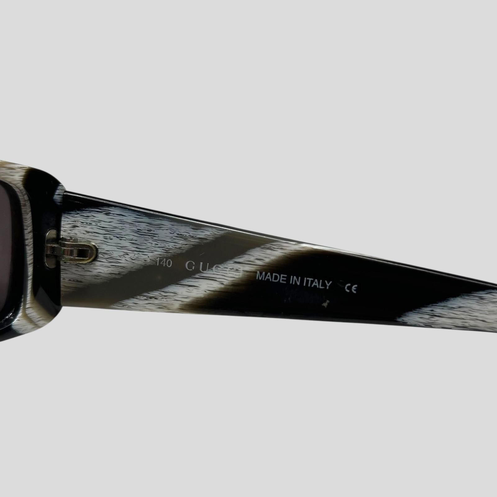 Gucci Gucci by Tom Ford 00’s Zebra Print GG Logo Square Sunglasses Size ONE SIZE - 8 Thumbnail