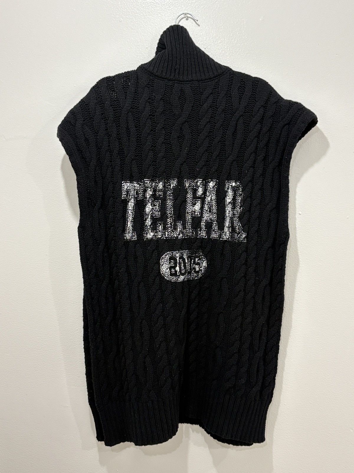 Telfar Telfar SS20 Cable-knit Sideless Turtleneck Sweater Black Size M / US 6-8 / IT 42-44 - 3 Thumbnail