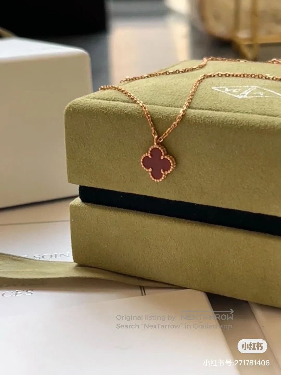 Van Cleef & Arpels Van Cleef Alhambra Carnelian Necklace Small. Size ONE SIZE - 8 Thumbnail