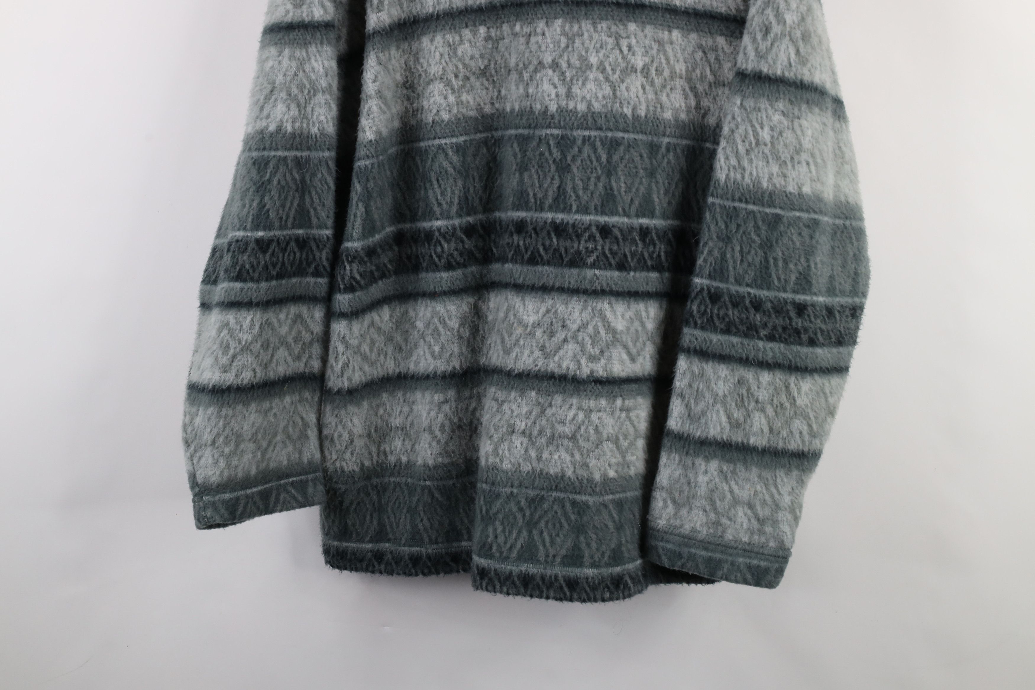 Vintage Vintage 90s Streetwear Baggy Fair Isle Hoodie Sweatshirt Size US L / EU 52-54 / 3 - 3 Thumbnail
