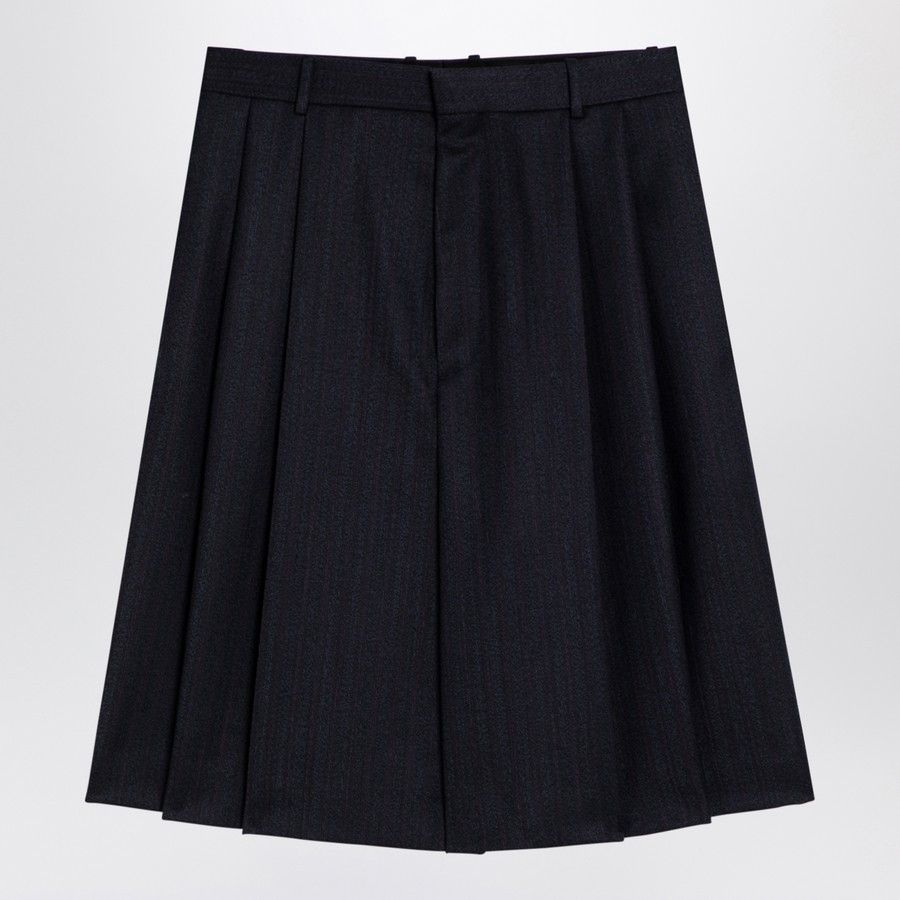 o1d2blof0824 Wool Shorts in Navy Blue