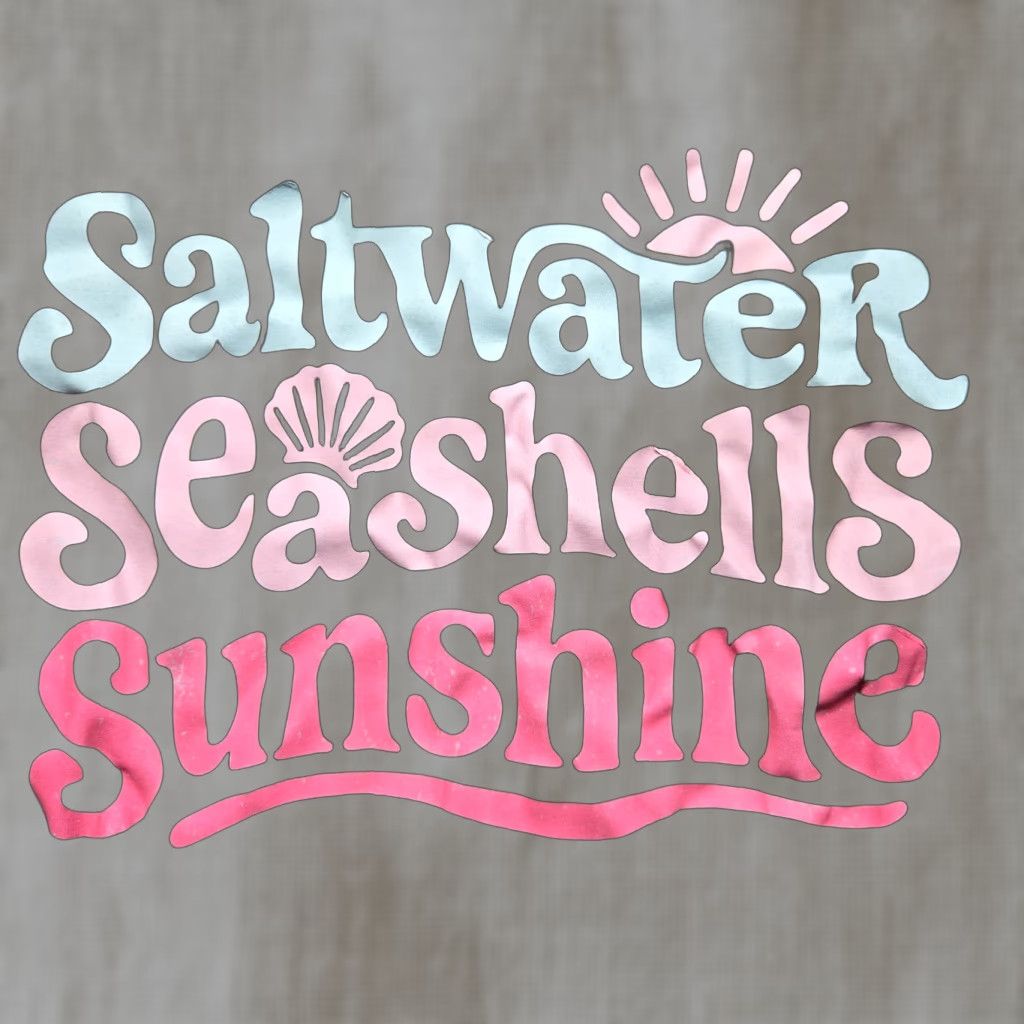 Vintage Sunshine Shirt Saltwater Seashells Graphic Tee Adult M Gray Floral Summer Beach Vacation Tee Shirt Mens Size US M / EU 48-50 / 2 - 1 Thumbnail
