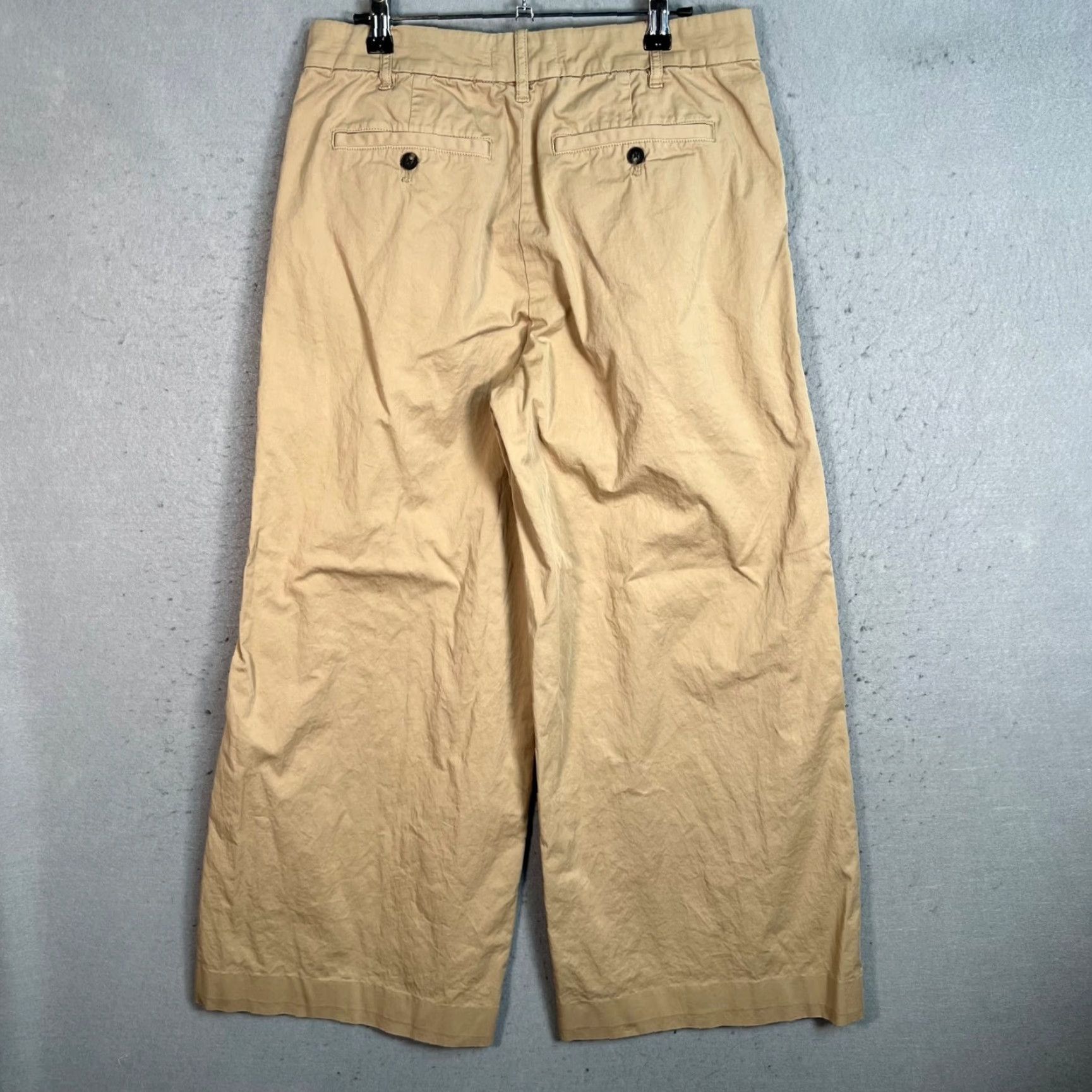 Everlane Everlane Pants Woman 6 Beige Organic Cotton Pleated Wide-Leg ? Size 28" / US 6 / IT 42 - 2 Thumbnail